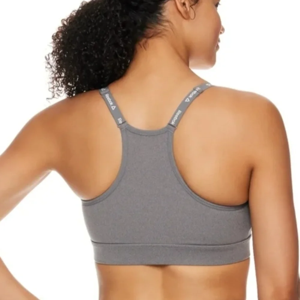 Reebok Charcoal Gray Adjustable Sports Bra Womens Large